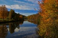 autumn landscape on the river \