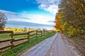 Autumn colorful mountain dirt road Royalty Free Stock Photo