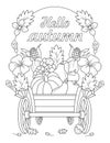 Autumn coloring page for adults. Vegetables coloring page. Royalty Free Stock Photo