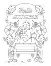 Autumn coloring page for adults. Vegetables coloring page.