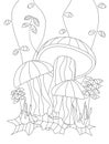 Autumn coloring, porcini mushrooms. Coloring book for children