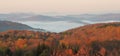 Autumn colors across Connecticut River in New Hampshire viewed from Stafford, Vermont