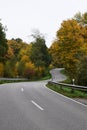 curvy country road in Elztal with autumn trees Royalty Free Stock Photo