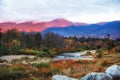 Autumn Colors as the sun sets on the White mountains of New Hampshire Royalty Free Stock Photo