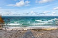 Beach Stairs at Lake Superior in the Upper Peninsula of Michigan Royalty Free Stock Photo