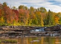 Autumn Colors, Bonanza Falls, Ontonagon, MI Royalty Free Stock Photo