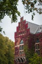 Autumn colors on Lund university library building in Lund Sweden during fall