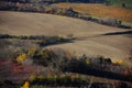 Autumn colors on Mountainous farmland