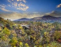 Autumn colors of Naruko Gorge in Japan and nice blue and cloud b Royalty Free Stock Photo
