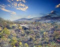 Autumn colors of Naruko Gorge in Japan and nice blue and cloud b Royalty Free Stock Photo