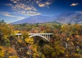 Autumn colors of Naruko Gorge in Japan and nice blue and cloud b Royalty Free Stock Photo