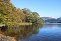 Autumn colors reflected in Derwentwater, Cumbria Royalty Free Stock Photo