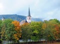 Autumn Colors At The River Side In Lohr Am Main In Hesse Germany Royalty Free Stock Photo
