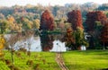 Autumn colors in Tineretului Park from Bucharest City Royalty Free Stock Photo