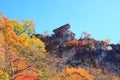 Autumn colours of crag Royalty Free Stock Photo