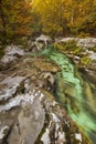 Autumn colours in the Mostnica Gorge in Slovenia