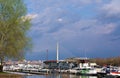 the autumn colours on the sava river in belgrade