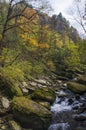 Autumn colours of valley. Landscape, natural. Royalty Free Stock Photo