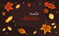 Autumn composition. Concept Hello fall. Creative Top view Flat lay