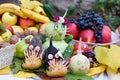 Autumn composition of vegetables and fruits cheerful decoration for children, personalized, vegetable