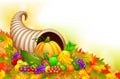 Autumn cornucopia horn of plenty with fruits Royalty Free Stock Photo