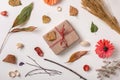 Autumn creative set with craft gift