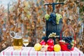 Autumn crops and wine Royalty Free Stock Photo