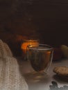 Autumn cup of tea, cozy mood