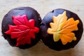 Autumn Cupcakes with leaf style Royalty Free Stock Photo