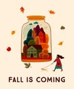 Autumn cute illustration. Vector design for card, poster, flyer Royalty Free Stock Photo