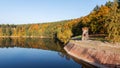 Autumn at the Dam Les Kralovstvi near Dvur Kralove nad Labem Royalty Free Stock Photo