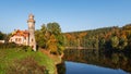 Autumn at the Dam Les Kralovstvi near Dvur Kralove nad Labem Royalty Free Stock Photo