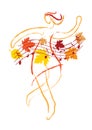 Autumn dance, beautiful dancing girl.