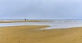 Autumn day on the beach of lake Peipus in the Pskov region