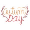 autumn day handwriting text