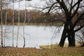 Autumn day in a Moscow park, Russia Royalty Free Stock Photo