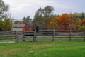 Autumn Day at Old World Wisconsin with a black horse