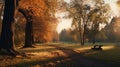 Autumn Park With Bench: Photorealistic Scenery In Unreal Engine 5
