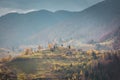 A autumn day in a village near Dracula`s castle