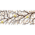 Autumn decoration: three birds are sitting Royalty Free Stock Photo