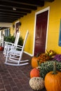 Autumn decoration in Virginia with pumpkins and rocking chairs