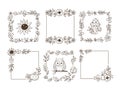 Cute Autumn Decorative Doodle Frames Royalty Free Stock Photo