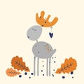 Autumn deer elk vector