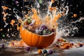 Autumn Delight: Exploding Pumpkin Filled with Colorful Candies