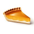 Autumn Delight: Slice of Pumpkin Pie Isolated on White Background. Generative ai