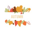 Autumn Design in Vector. Autumn composition. Autumn sale banner on maple leaf foliage pattern background. Royalty Free Stock Photo