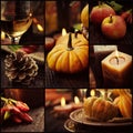 Autumn dinner collage Royalty Free Stock Photo