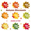 Set Bright banner for autumn sale. Discount Offer Price Label.