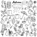 Autumn doodle set