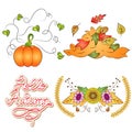 Autumn Doodle Vector Set Royalty Free Stock Photo